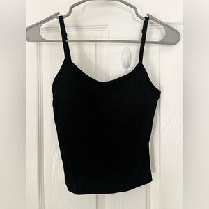 SHEIN Black Ribbed Cami Tank w/ Built-In Bra – Size L